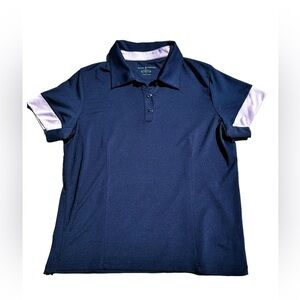 Allyson Whitmore Women's Golf Polo Shirt Short Sleeve Navy Blue/Lavender - Sz L